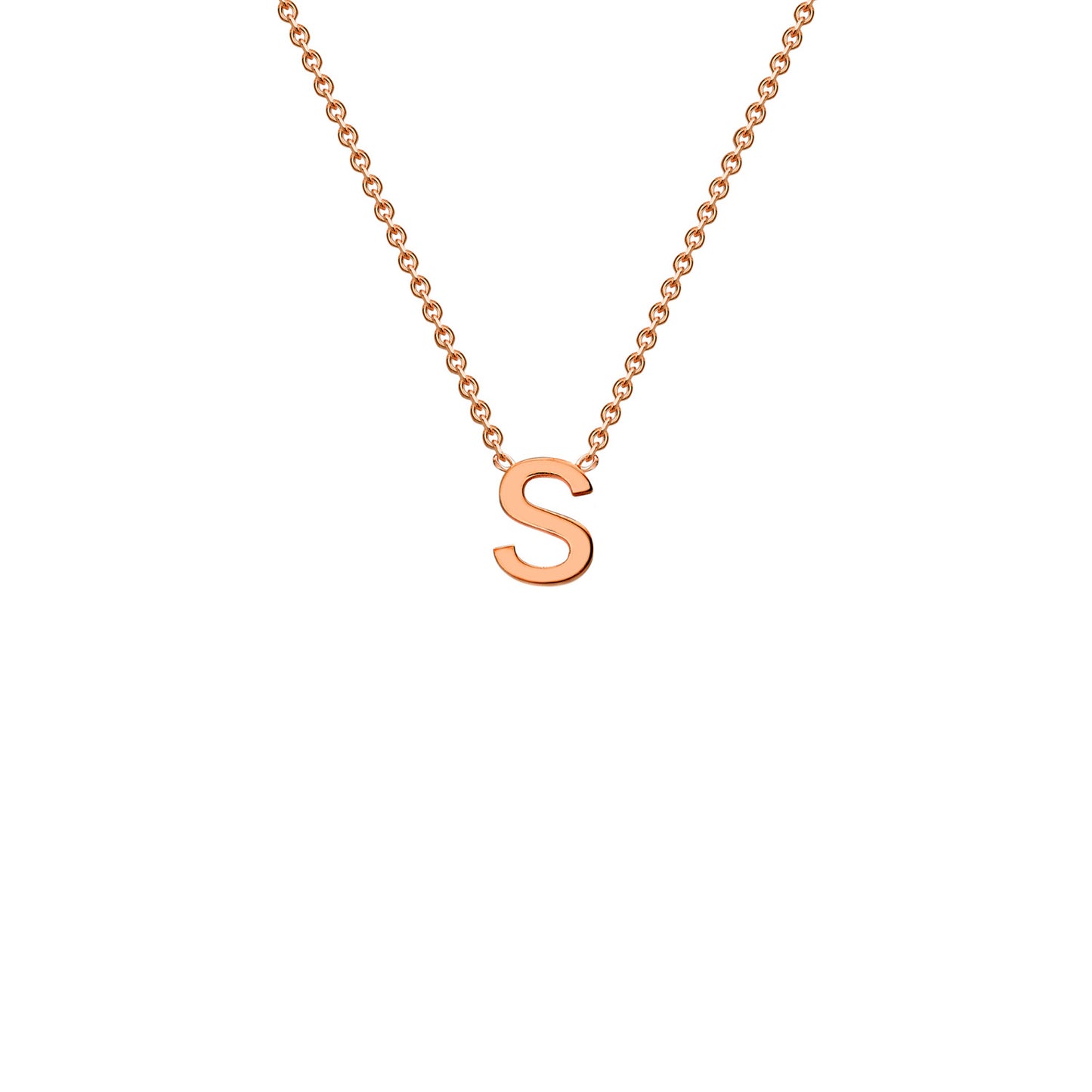 Rose Gold Petite Initial Necklace