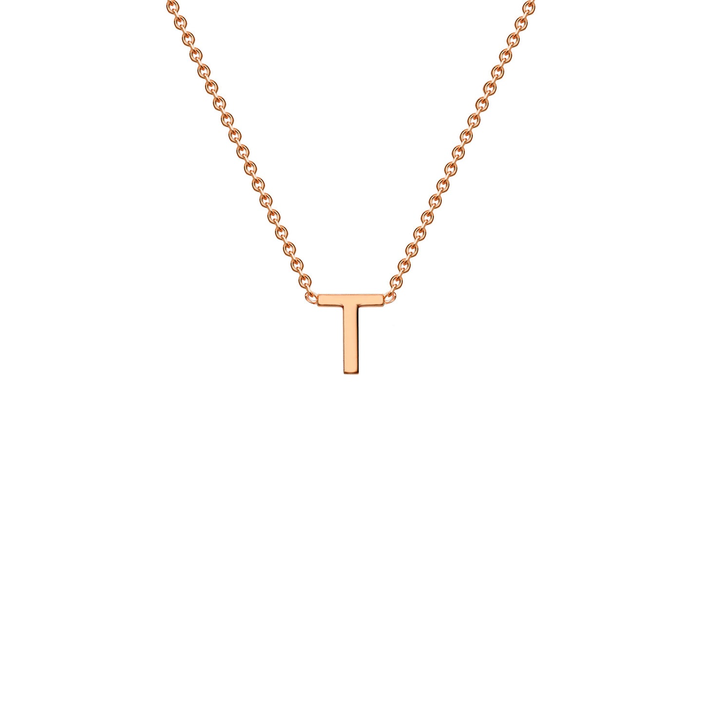 Rose Gold Petite Initial Necklace