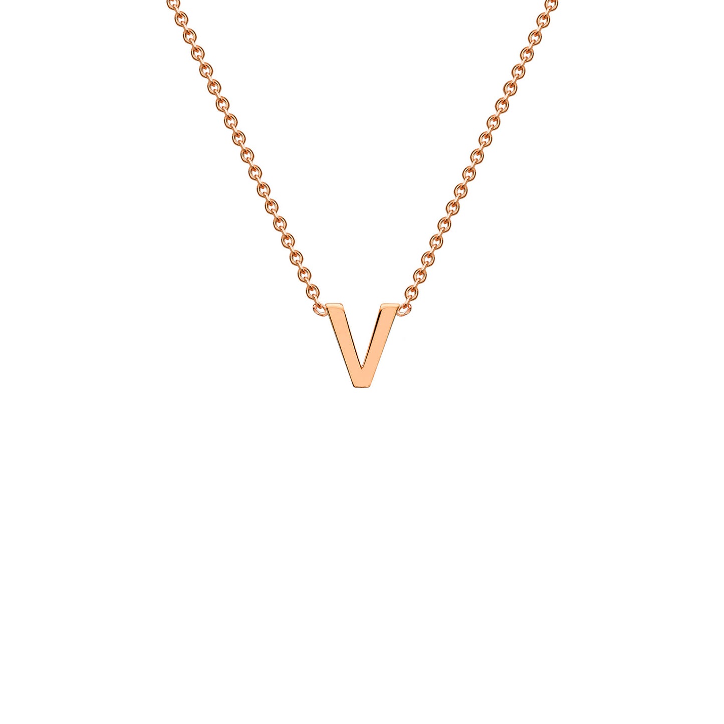 Rose Gold Petite Initial Necklace