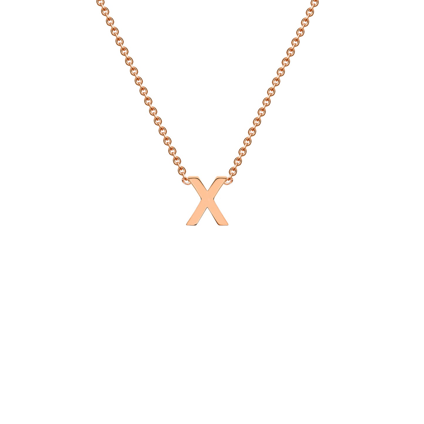 Rose Gold Petite Initial Necklace