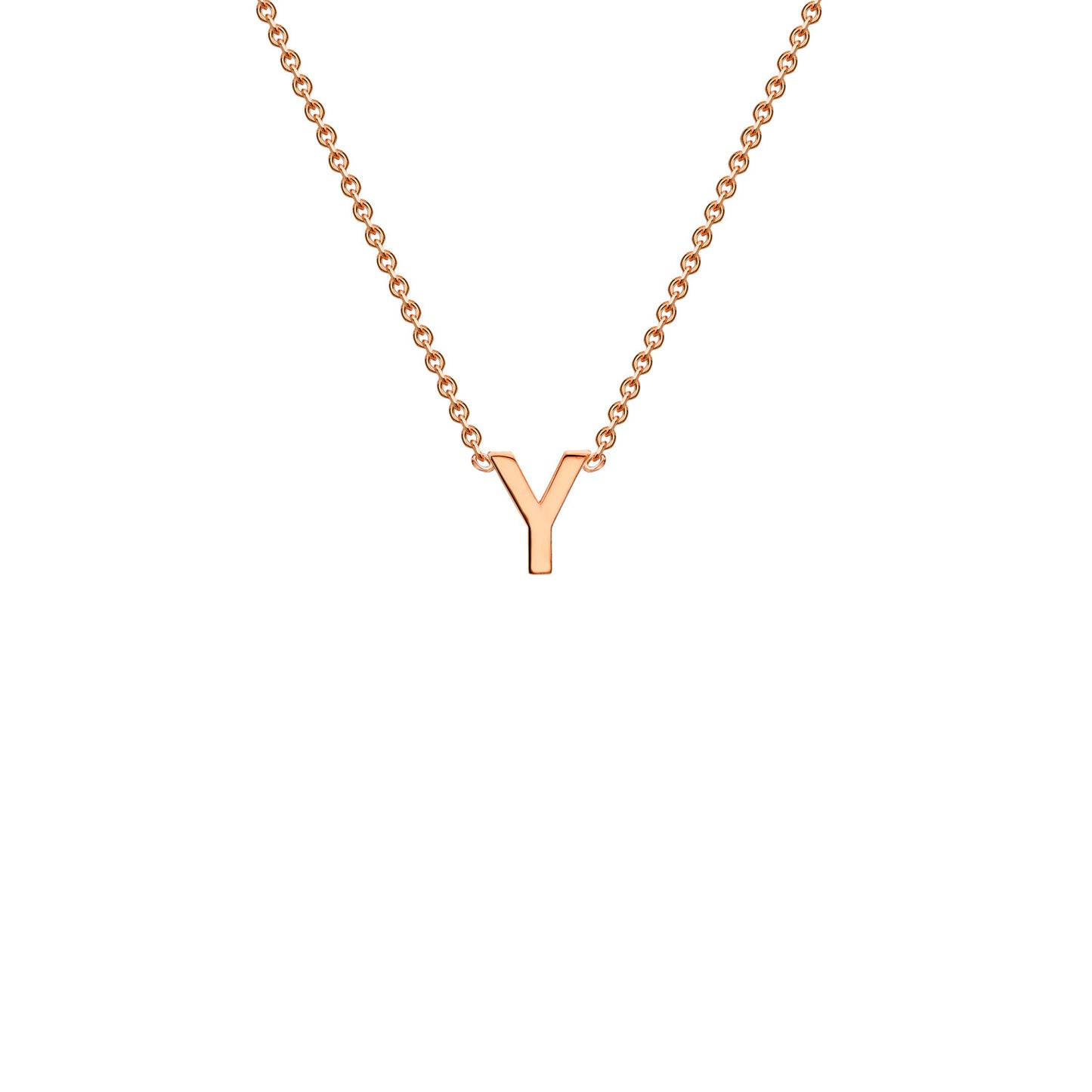 Rose Gold Petite Initial Necklace