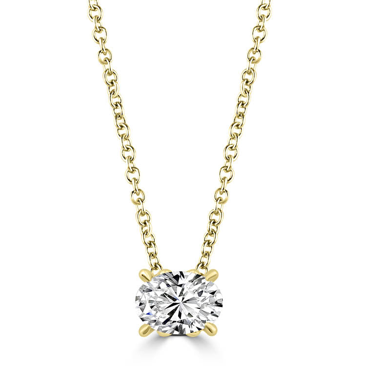 East-West Oval Diamond Necklace