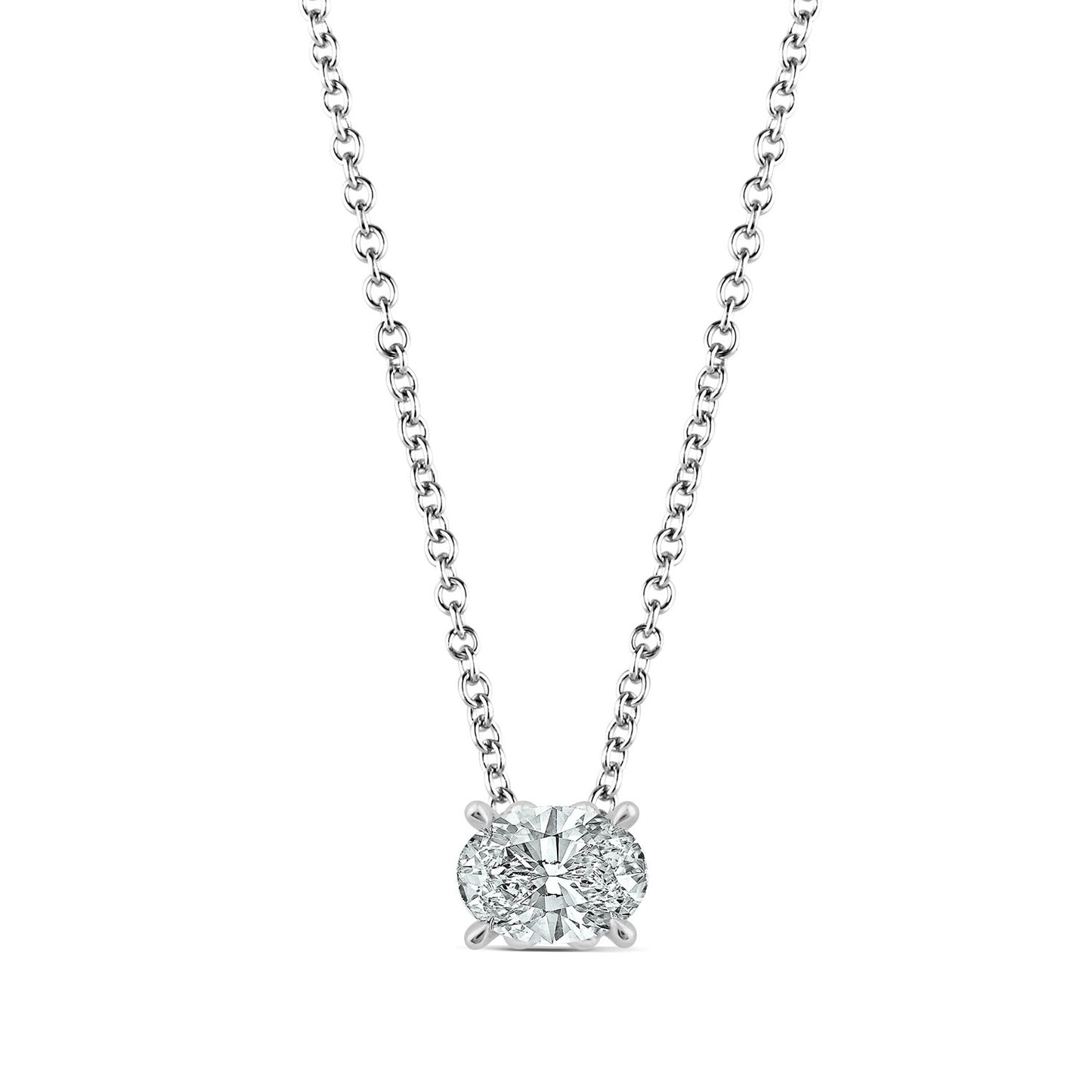 East-West Oval Diamond Necklace