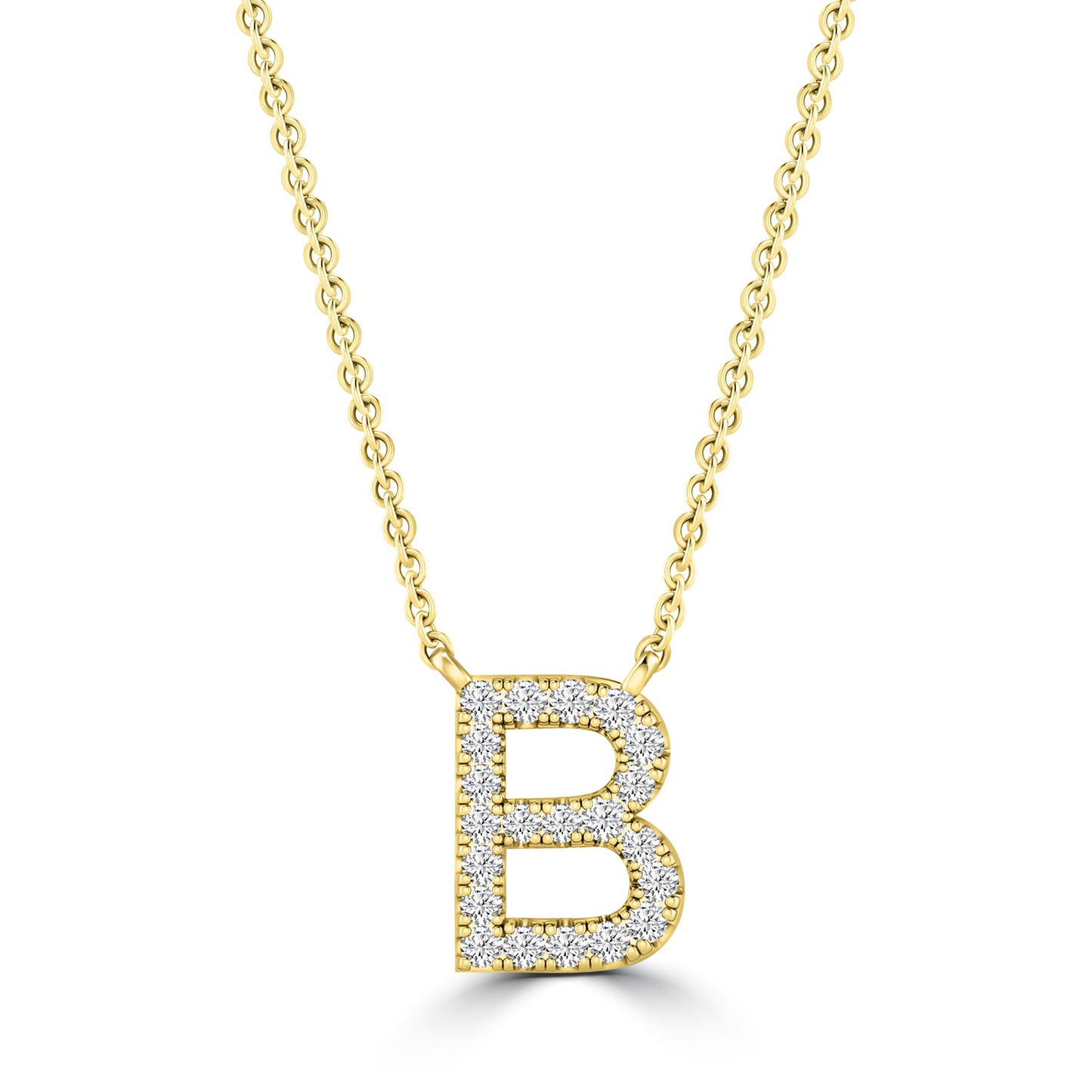 Yellow Gold Petite Diamond Initial Necklace