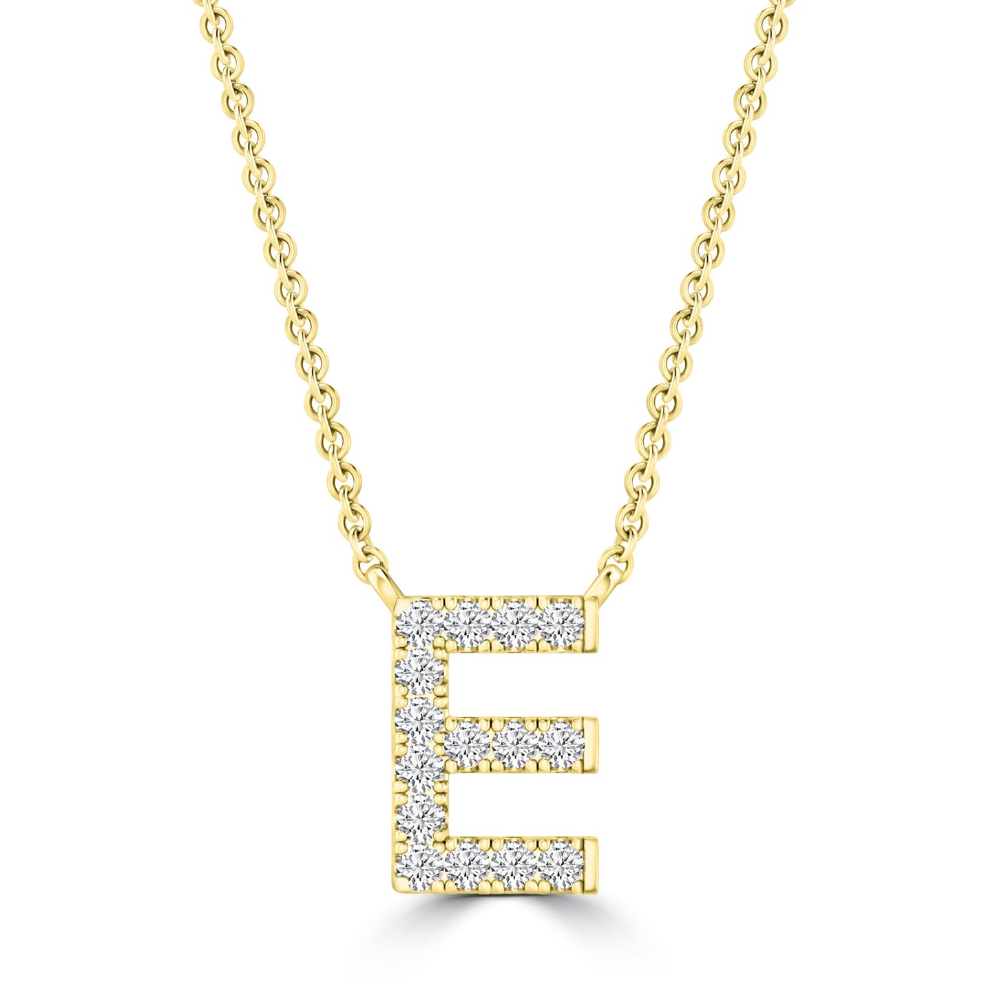 Yellow Gold Petite Diamond Initial Necklace