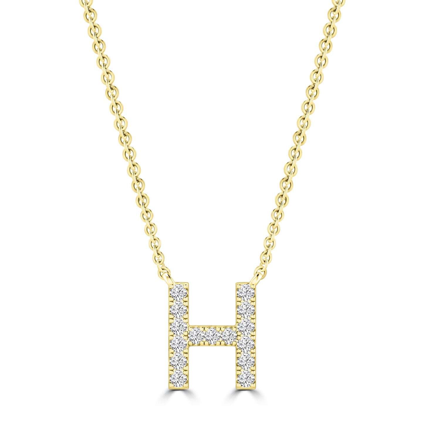 Yellow Gold Petite Diamond Initial Necklace