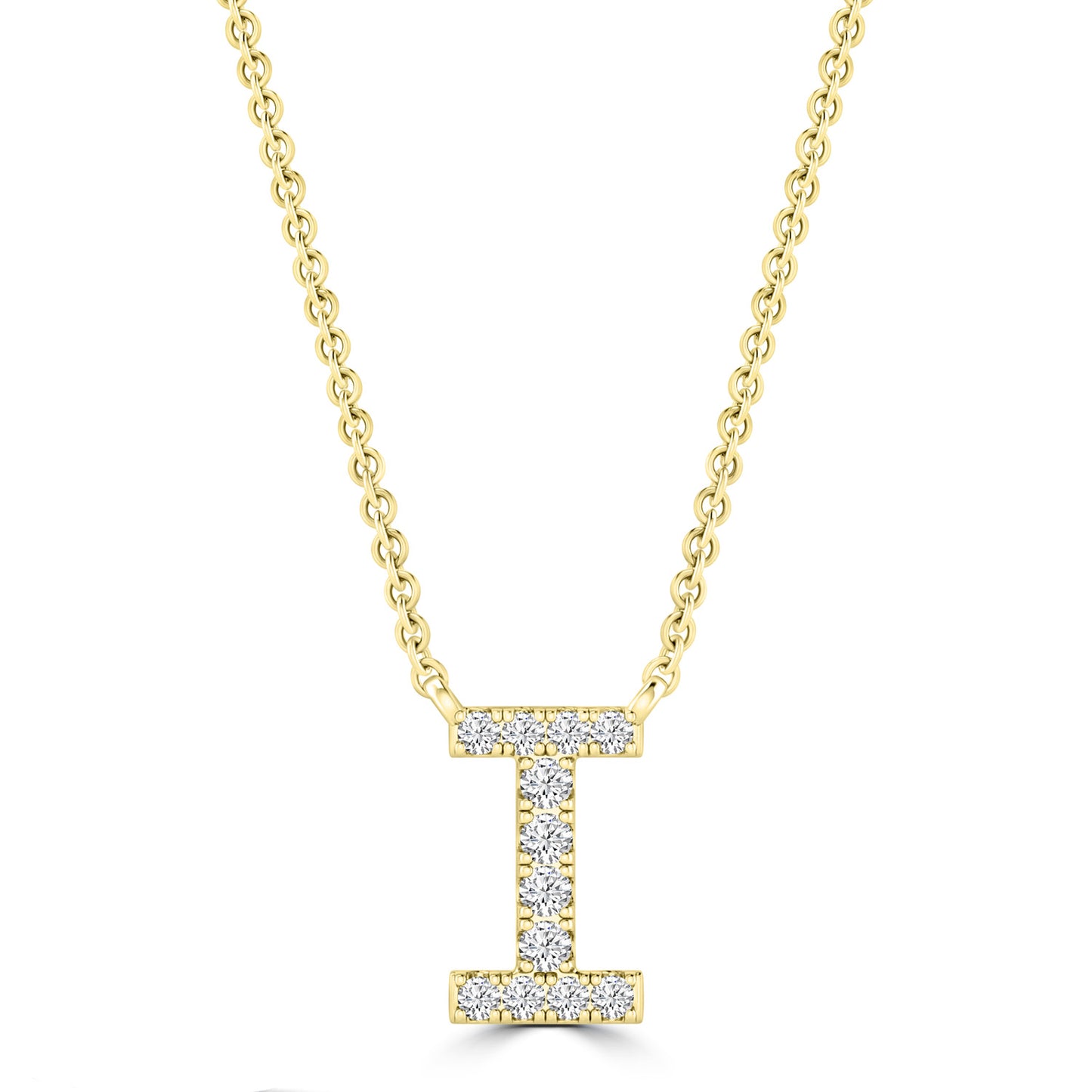 Yellow Gold Petite Diamond Initial Necklace