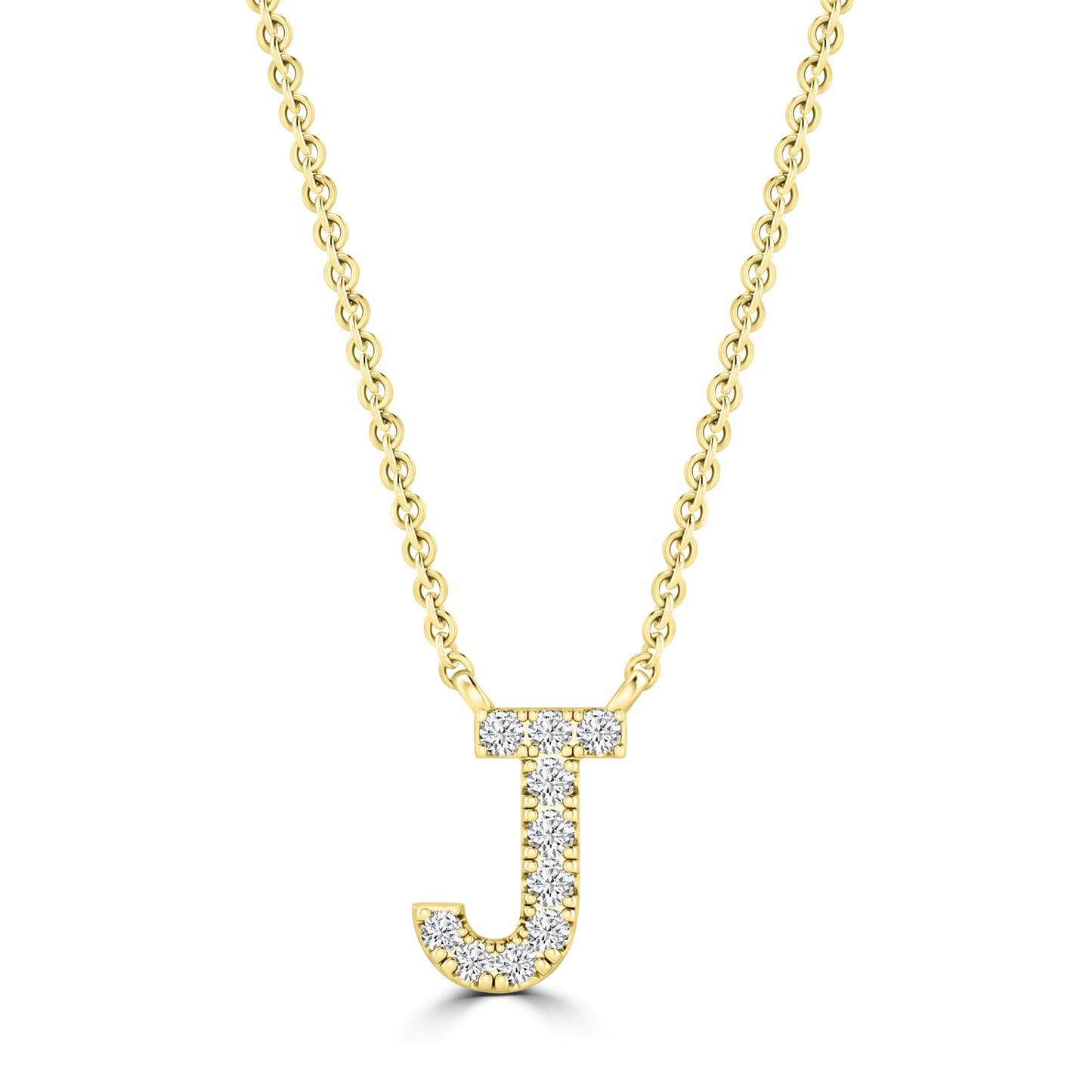 Yellow Gold Petite Diamond Initial Necklace