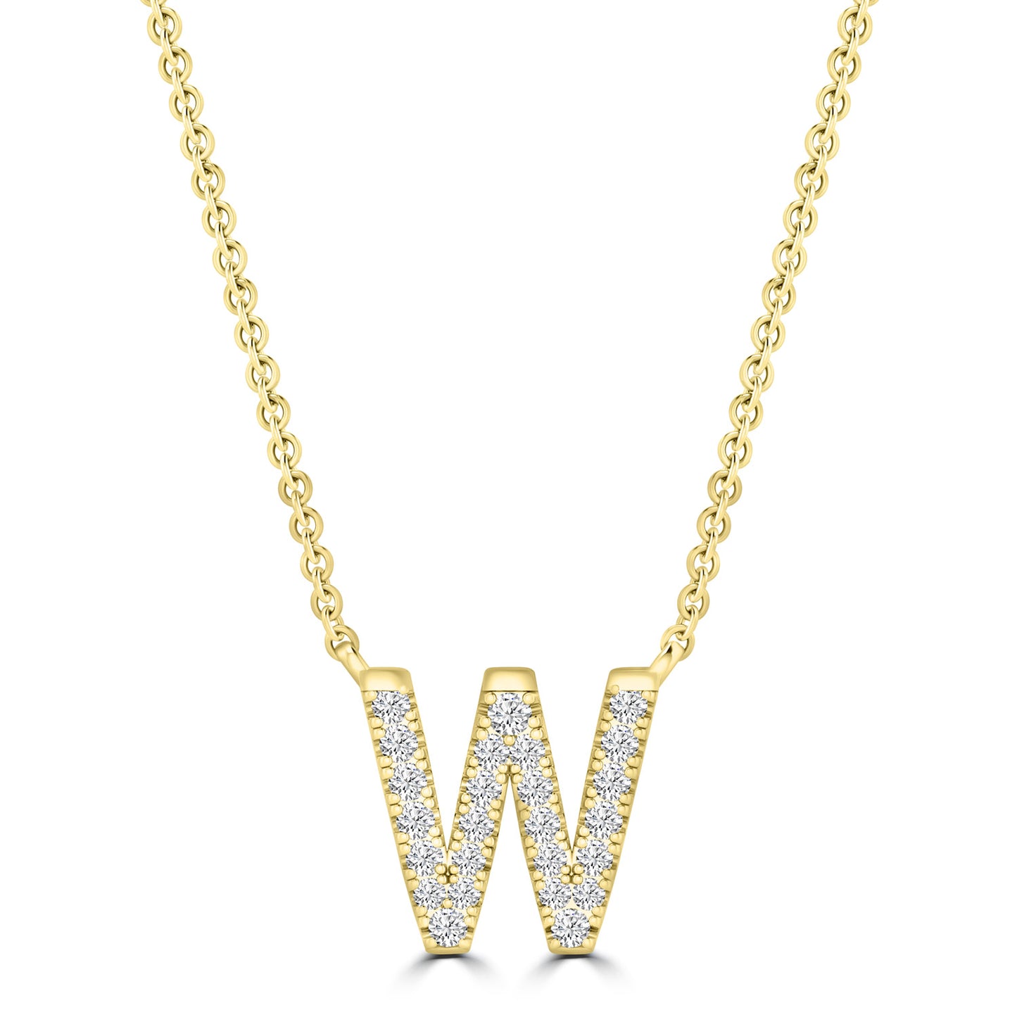 Yellow Gold Petite Diamond Initial Necklace